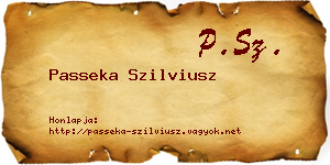 Passeka Szilviusz névjegykártya